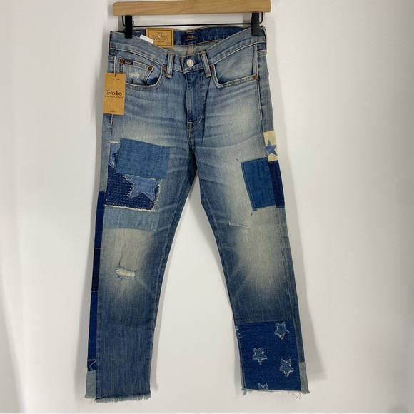 Polo Ralph Lauren Waverly Crop Patchwork Jean 26 - Picture 3 of 16